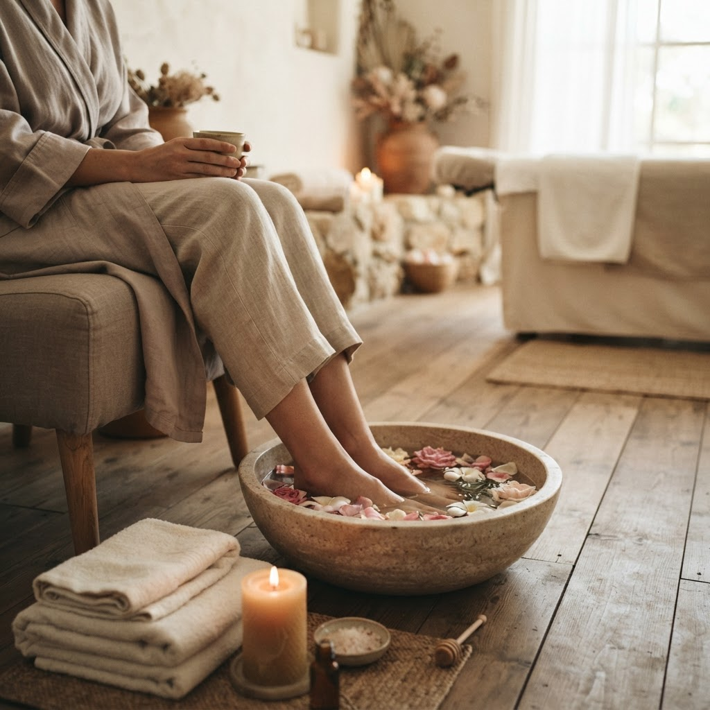 Ritual de spa dos pés relaxante